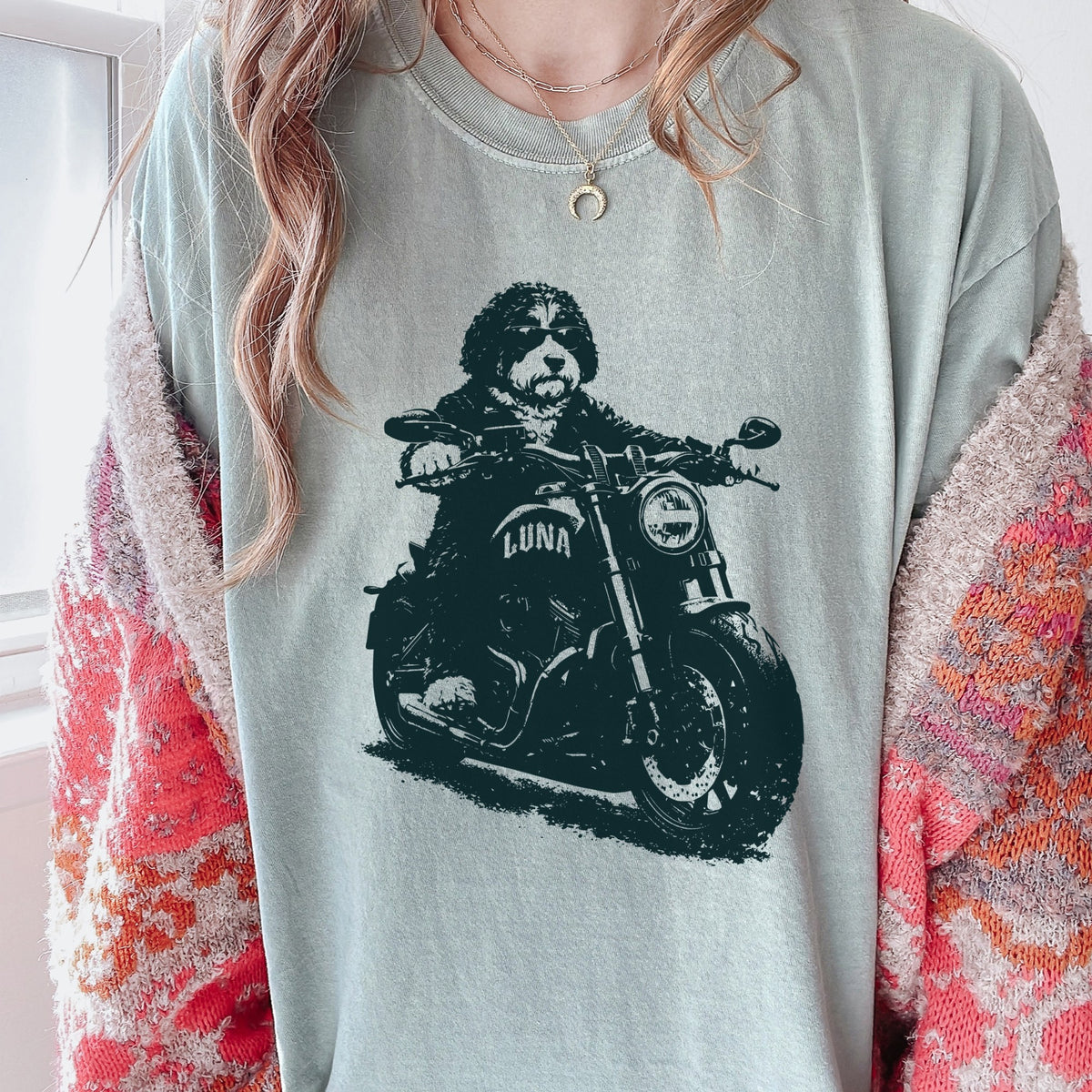 Bernedoodle Biker t-shirt