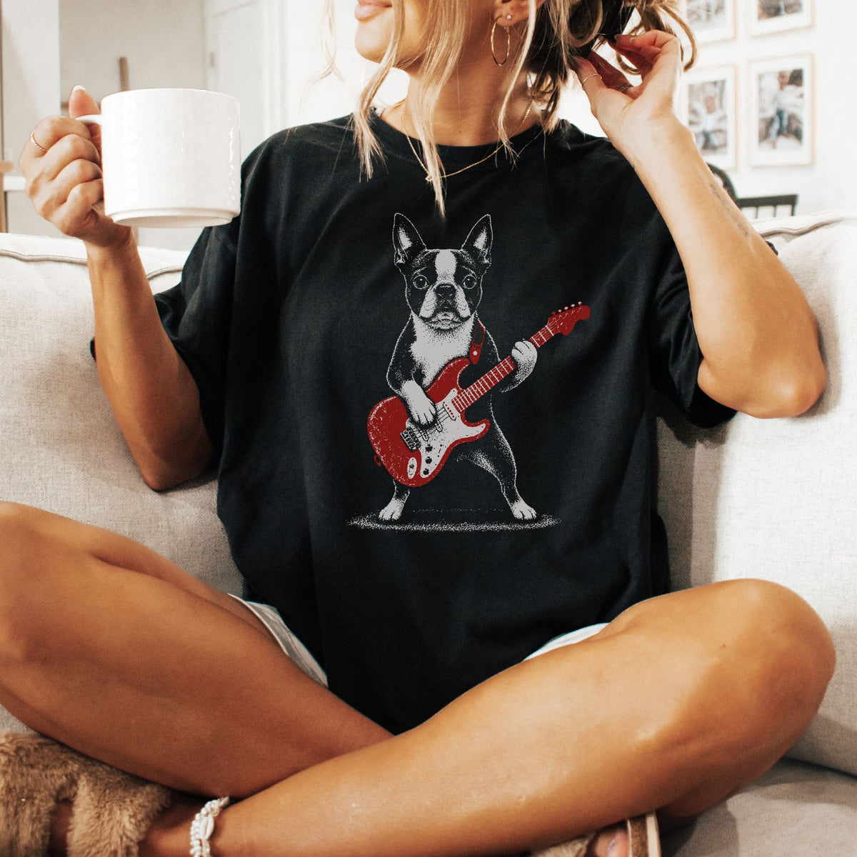 Boston Terrier Rock Star t-shirt