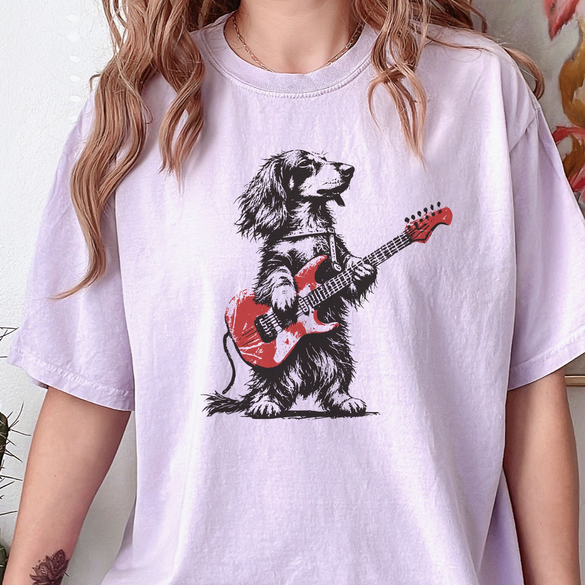 Longhair Dachshund Rock Star t-shirt