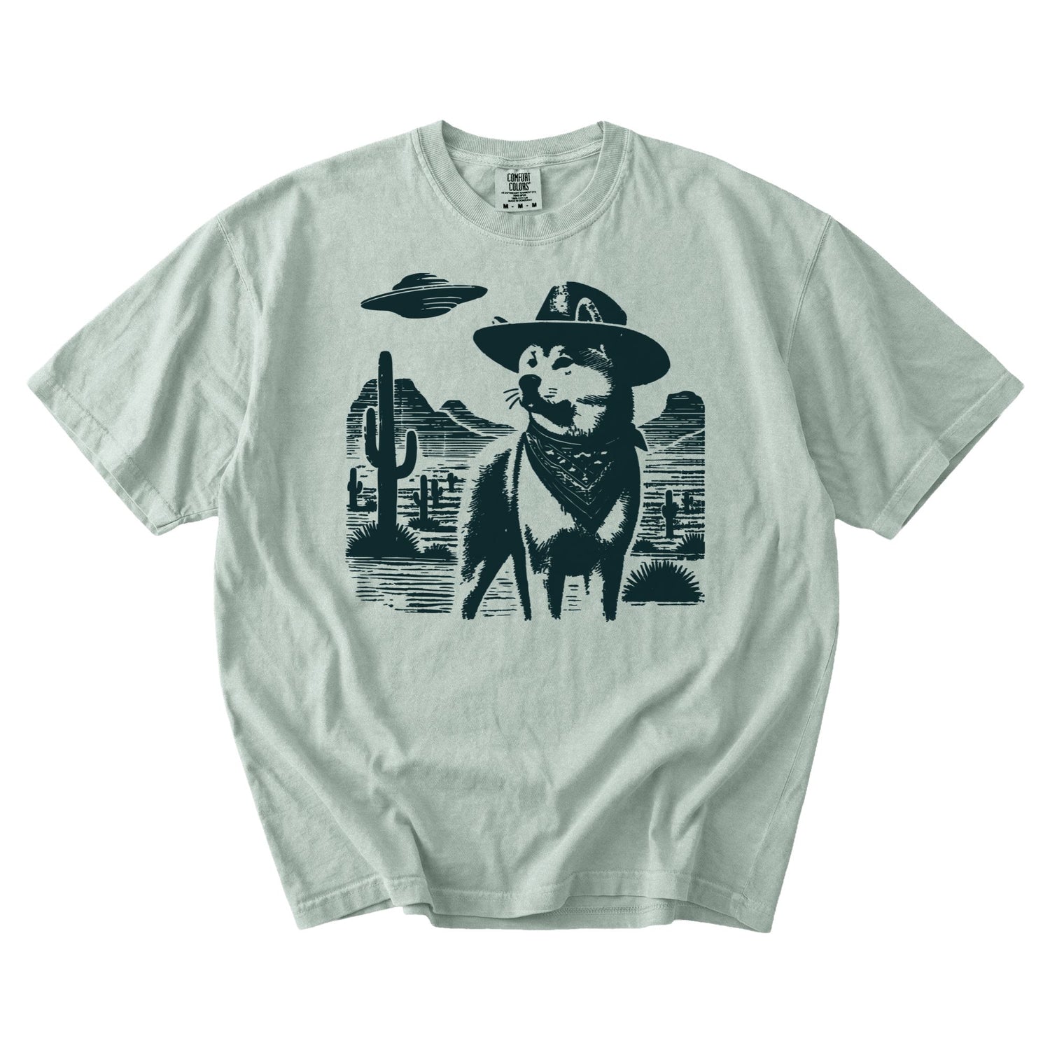Akita Inu Western UFO t-shirt