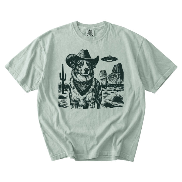 Australian Shepherd Western UFO t-shirt