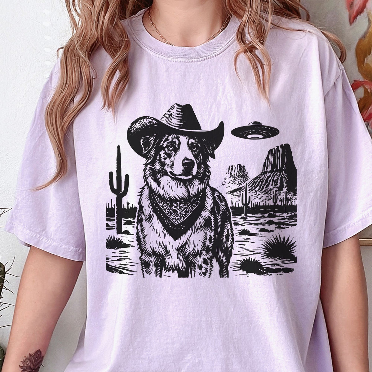 Australian Shepherd Western UFO t-shirt