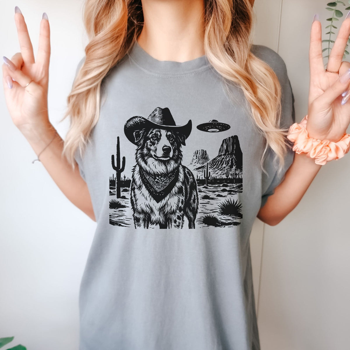 Australian Shepherd Western UFO t-shirt