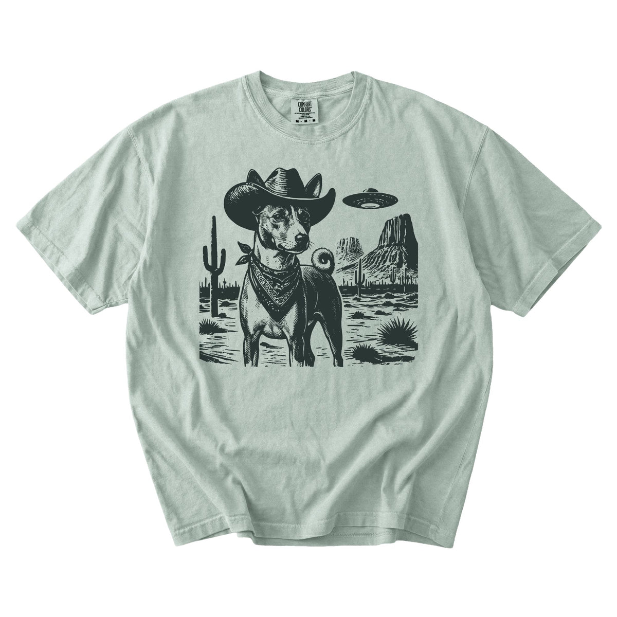 Basenji Western UFO t-shirt