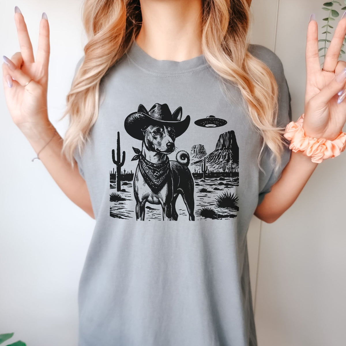 Basenji Western UFO t-shirt