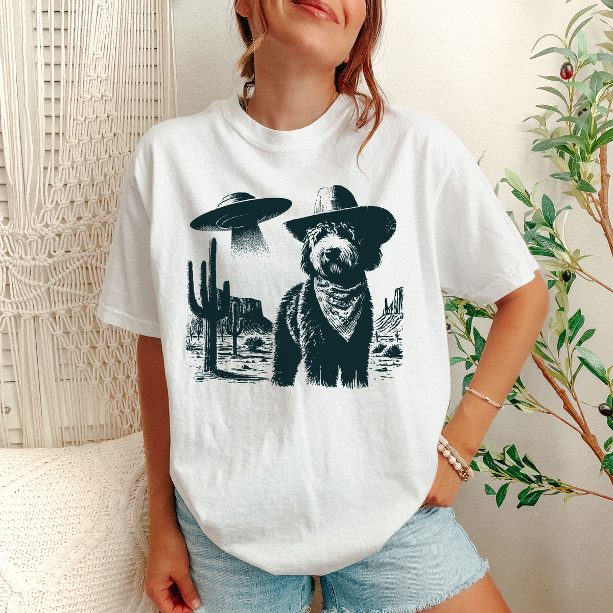 Bernedoodle Western UFO t-shirt