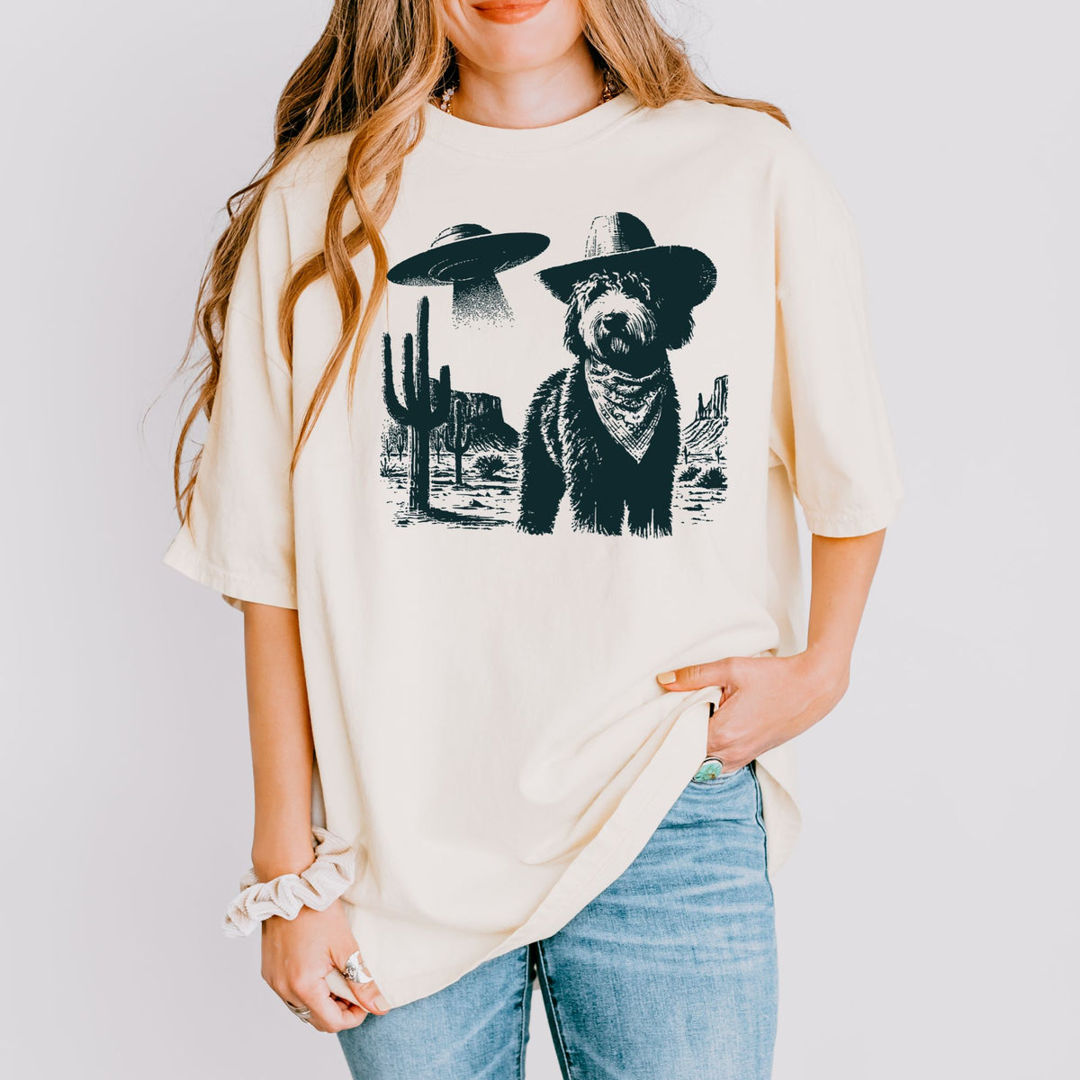 Bernedoodle Western UFO t-shirt