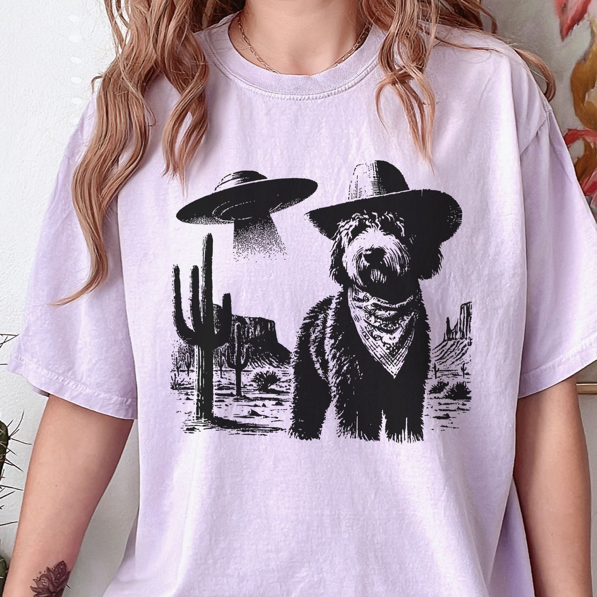Bernedoodle Western UFO t-shirt