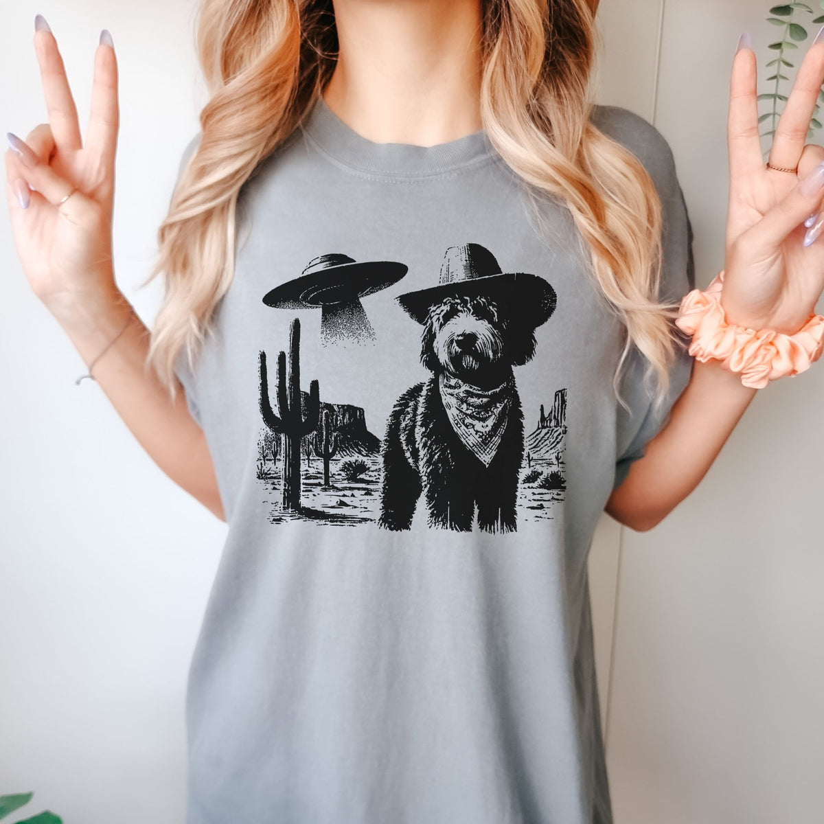 Bernedoodle Western UFO t-shirt