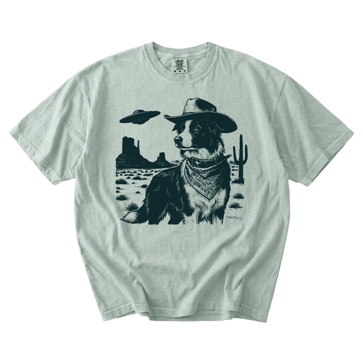 Border Collie Western UFO t-shirt