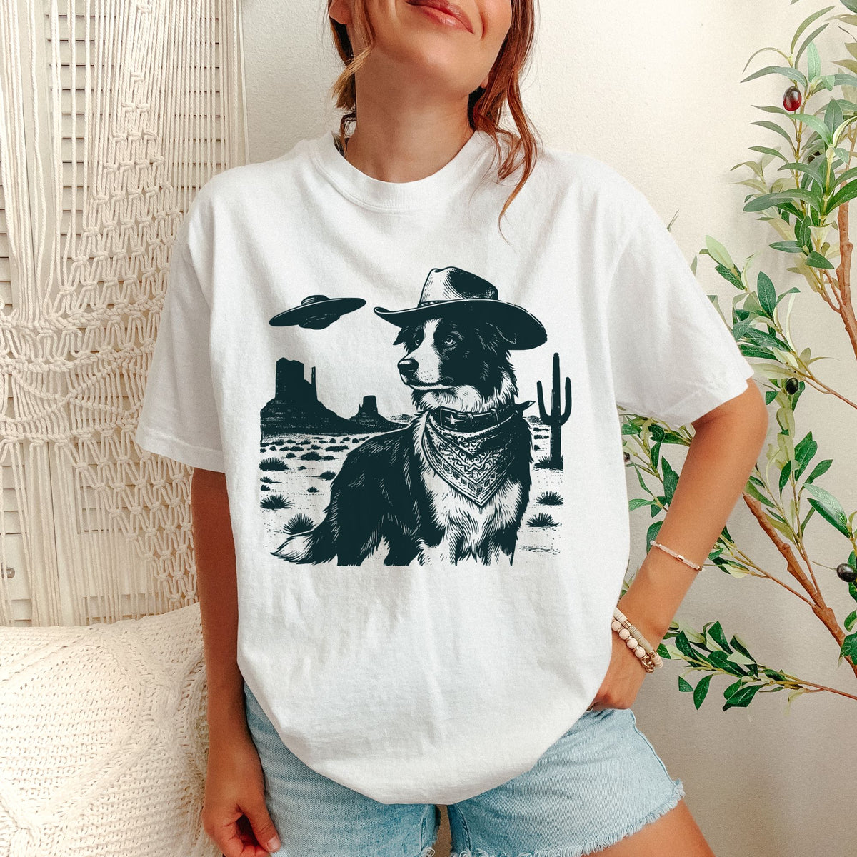 Border Collie Western UFO t-shirt