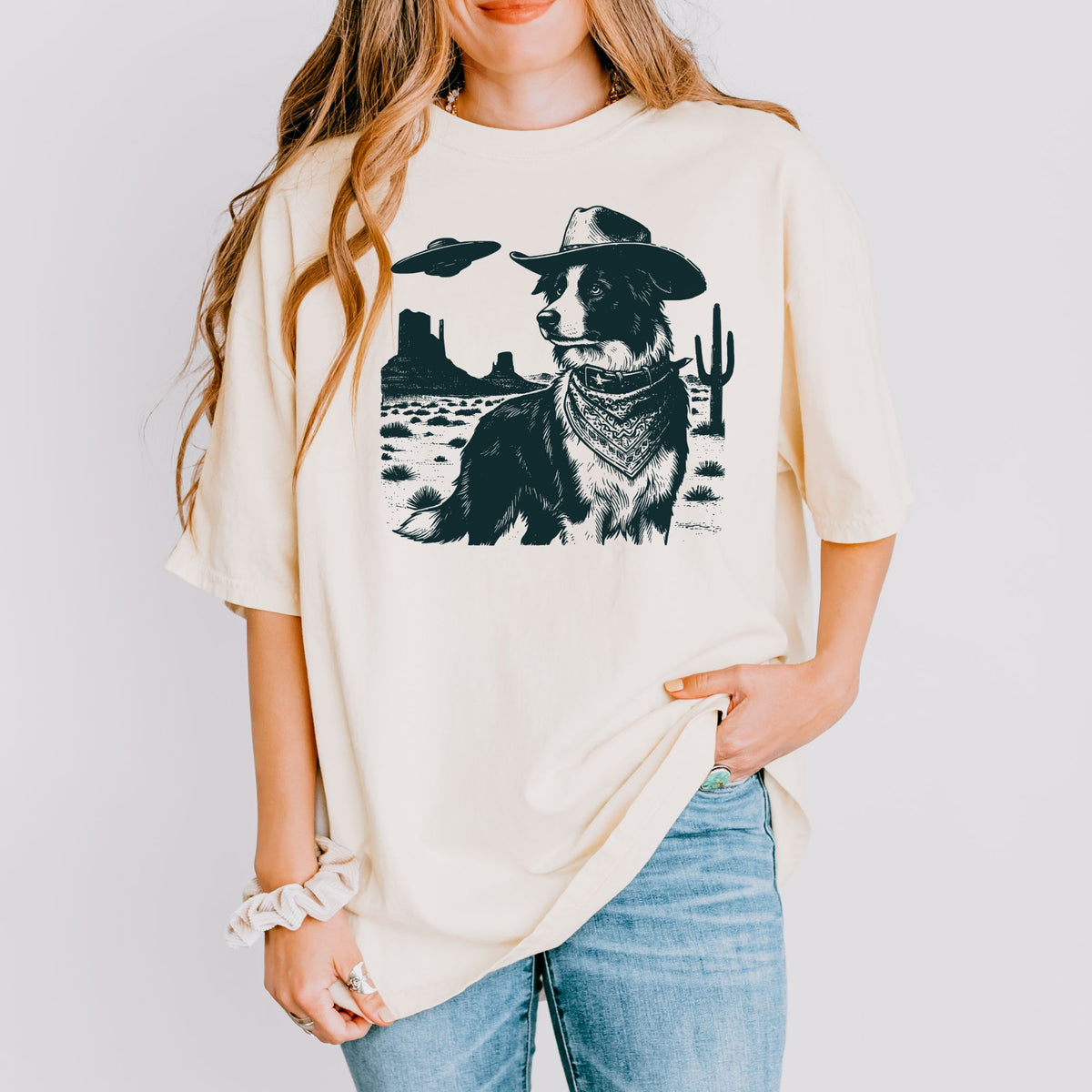 Border Collie Western UFO t-shirt