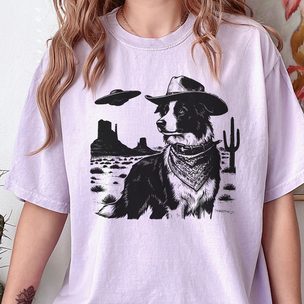 Border Collie Western UFO t-shirt