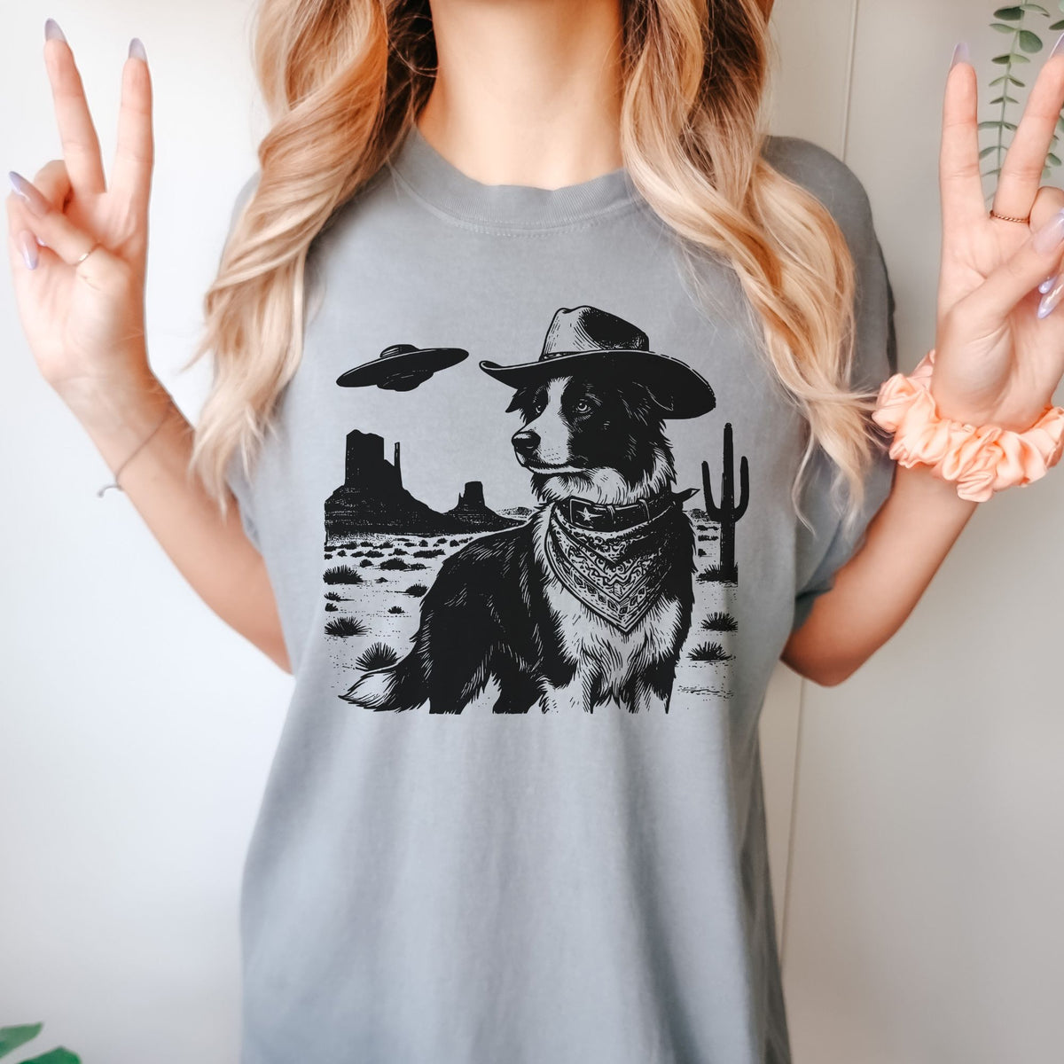 Border Collie Western UFO t-shirt