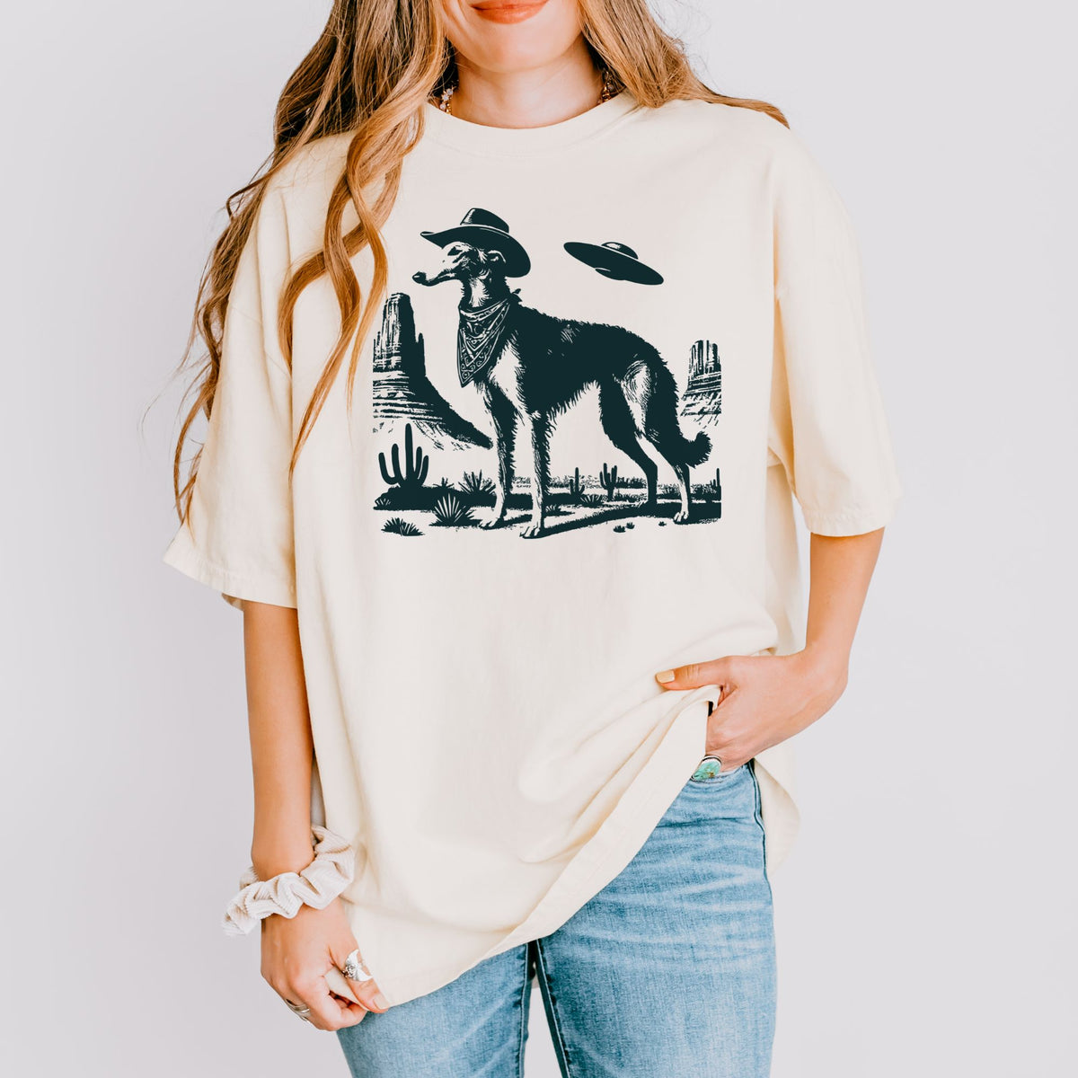 Borzoi Western UFO t-shirt