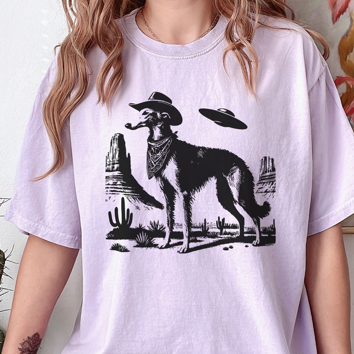 Borzoi Western UFO t-shirt