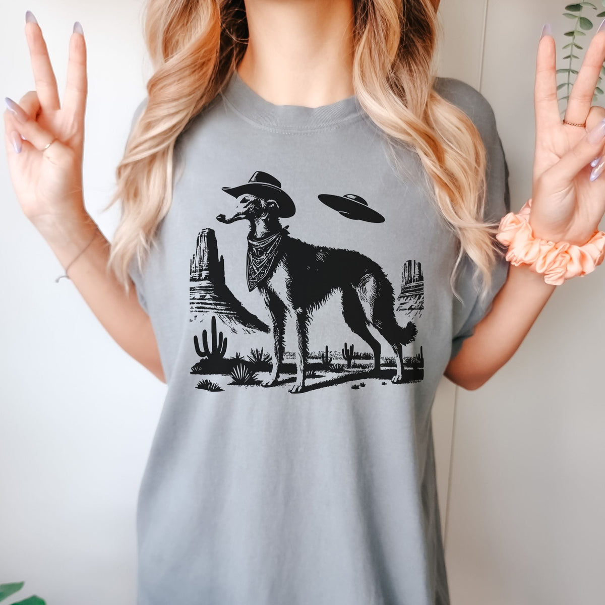 Borzoi Western UFO t-shirt