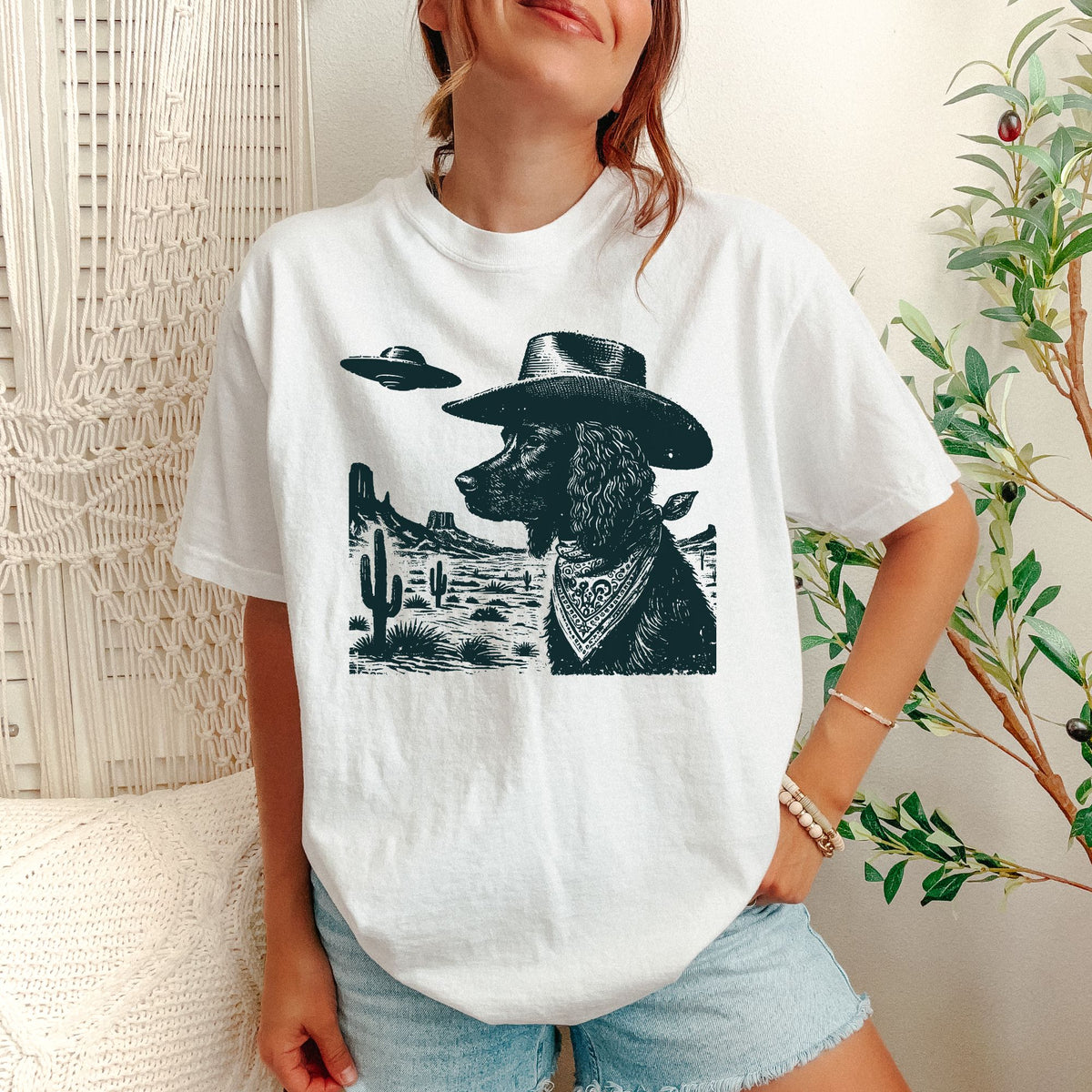 Boykin Spaniel Western UFO t-shirt