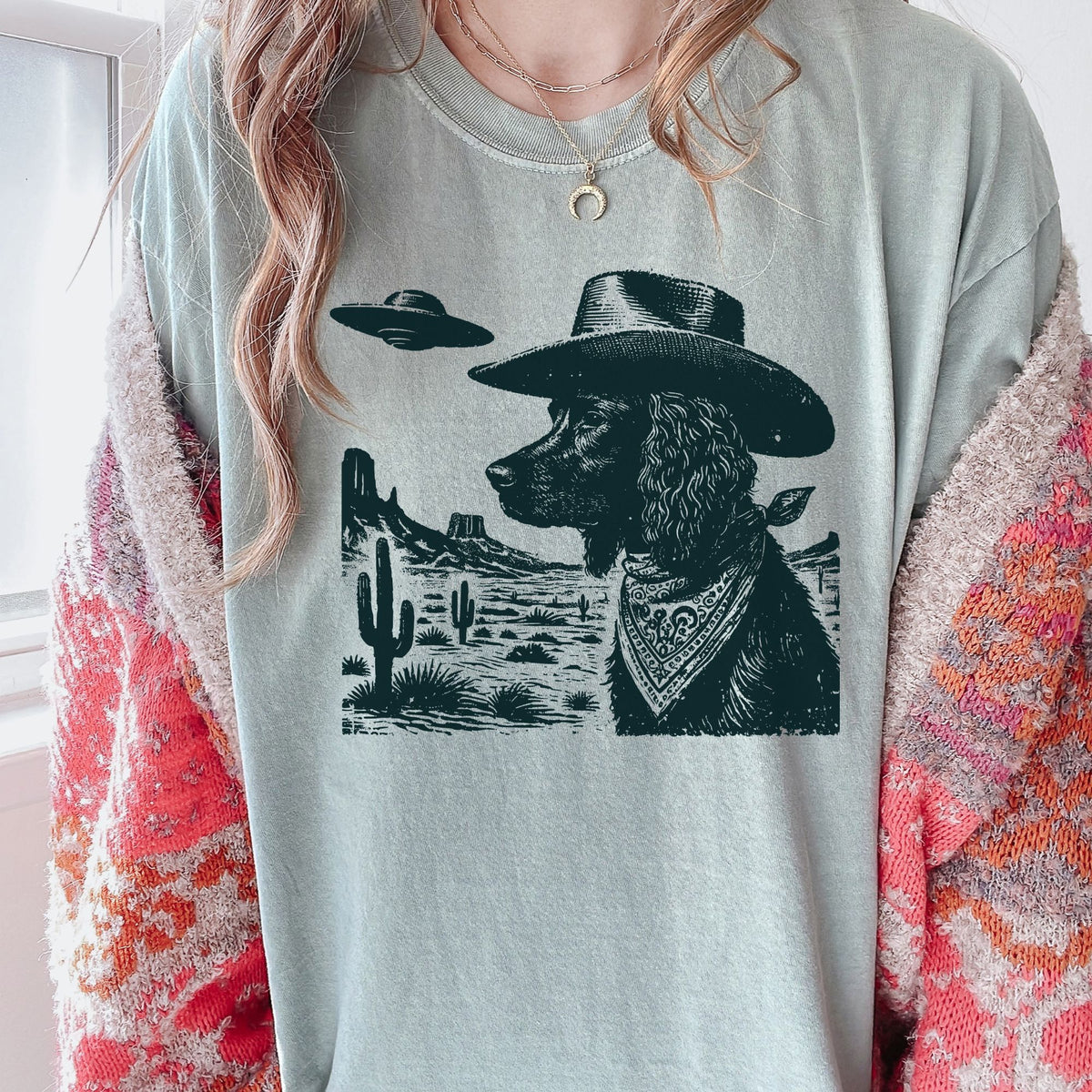 Boykin Spaniel Western UFO t-shirt