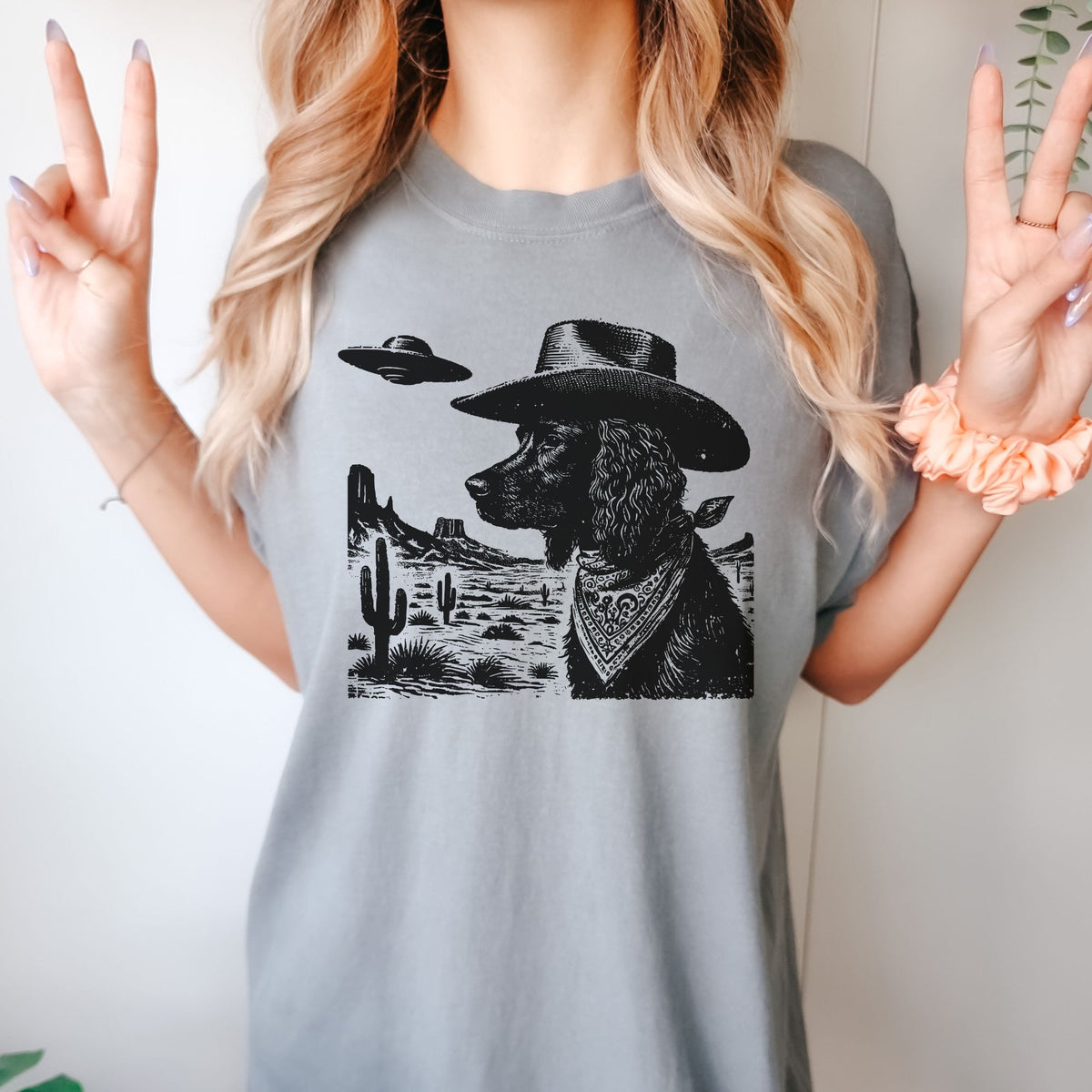 Boykin Spaniel Western UFO t-shirt