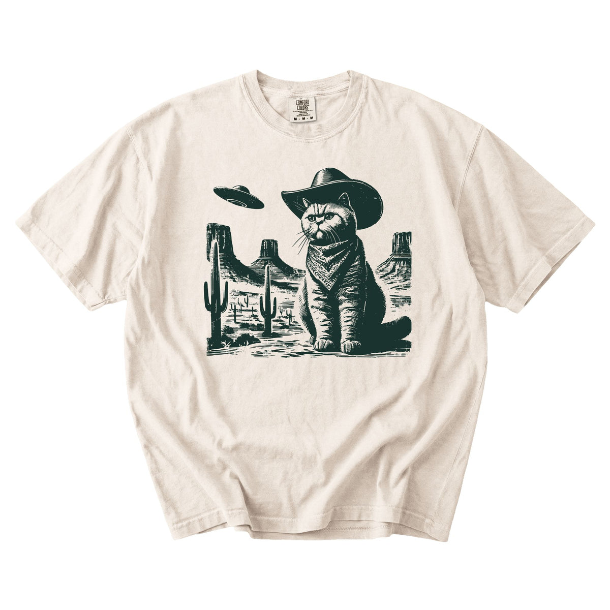 British Shorthair Western UFO t-shirt