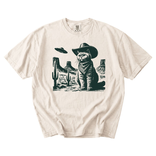 British Shorthair Western UFO t-shirt