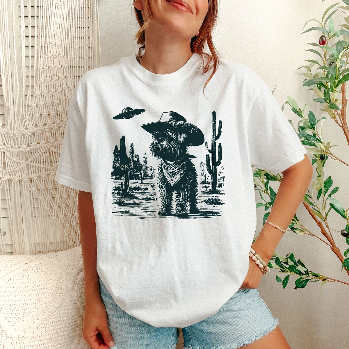 Brussels Griffon Western UFO t-shirt