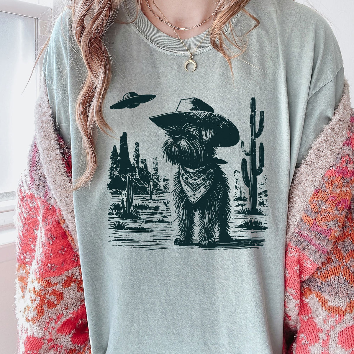 Brussels Griffon Western UFO t-shirt