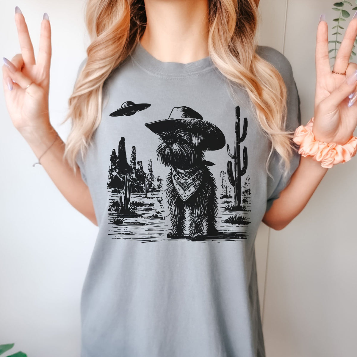 Brussels Griffon Western UFO t-shirt