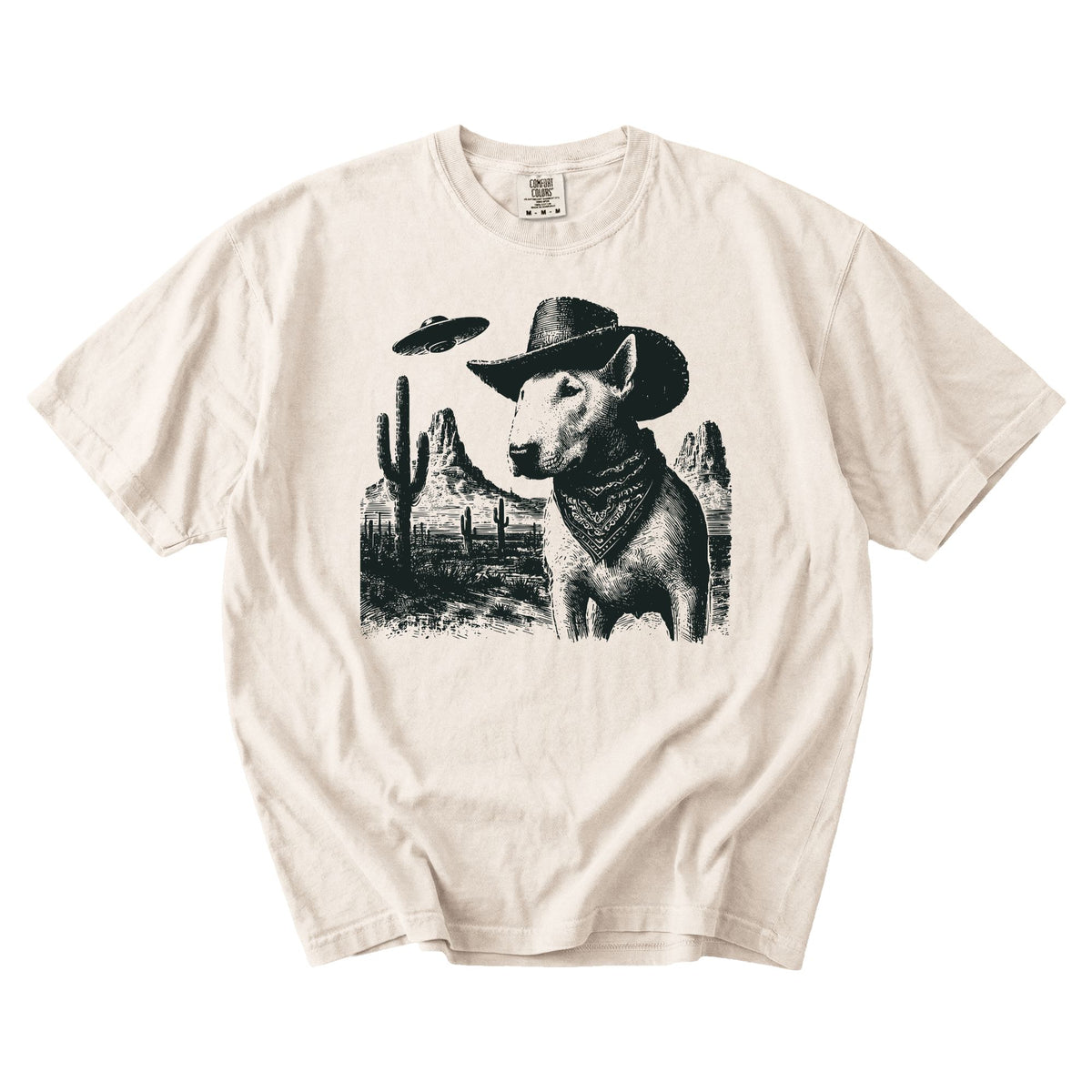 Bull Terrier Western UFO t-shirt