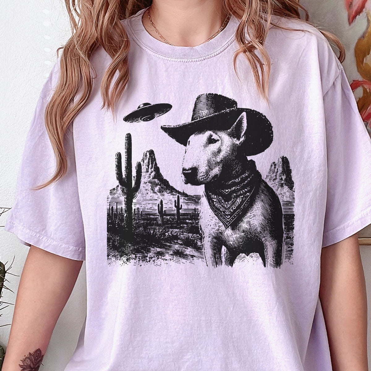 Bull Terrier Western UFO t-shirt