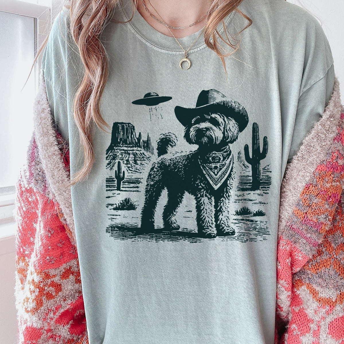 Cavapoo Western UFO t-shirt