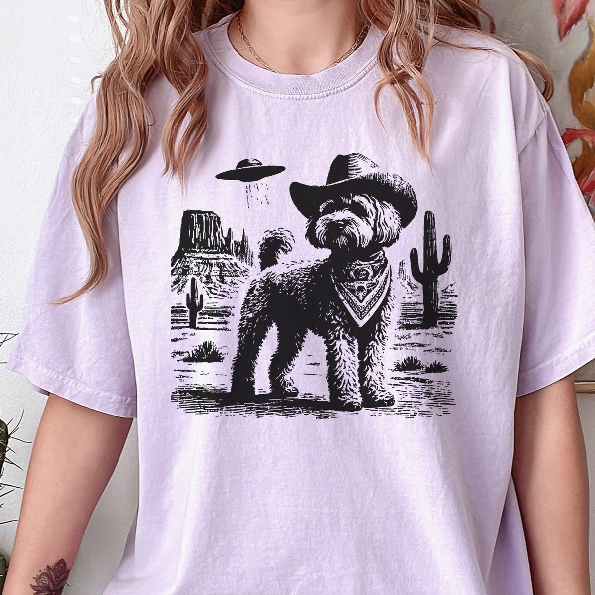 Cavapoo Western UFO t-shirt