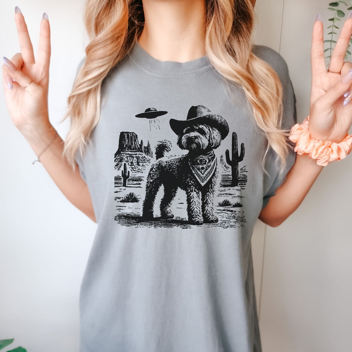 Cavapoo Western UFO t-shirt