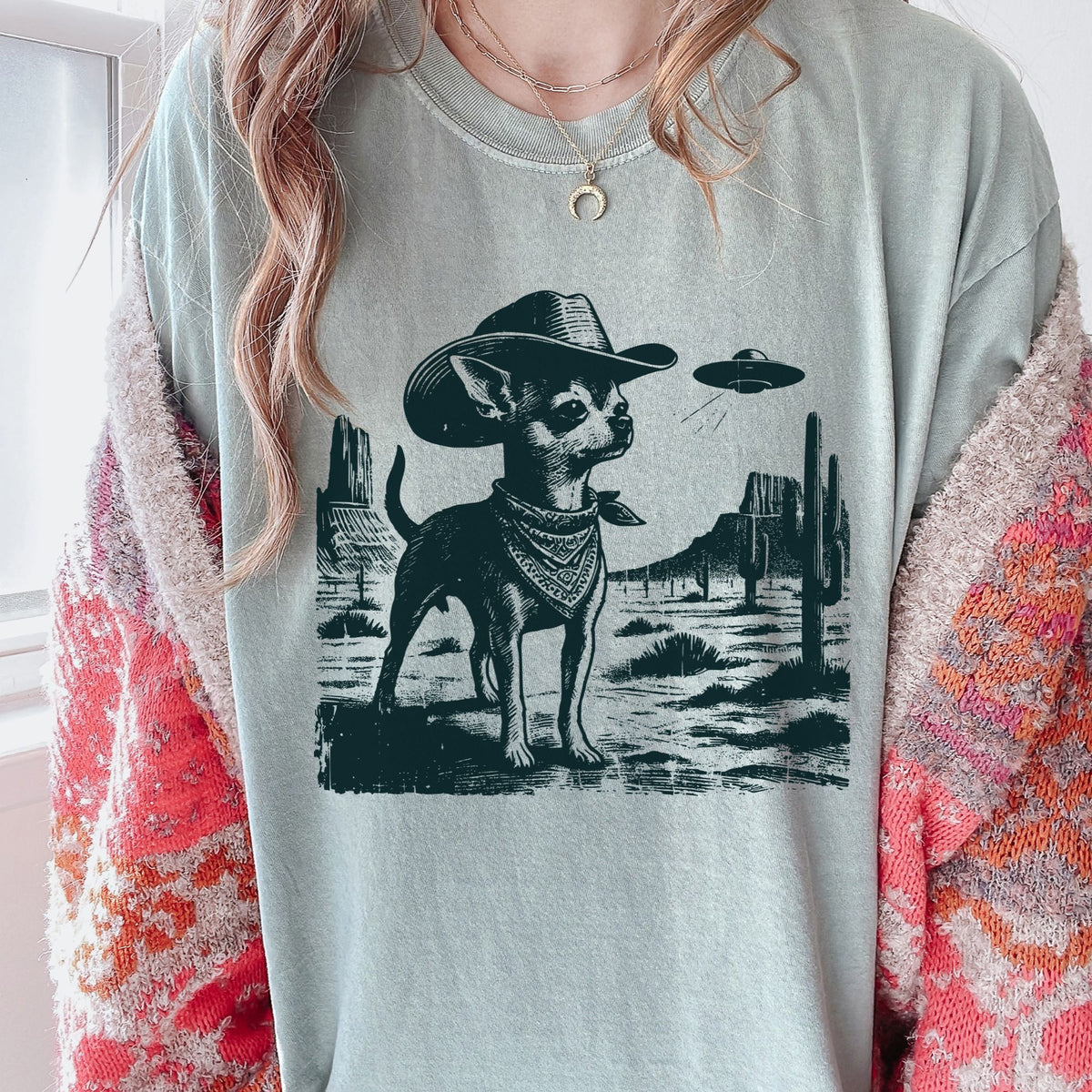 Chihuahua Western UFO t-shirt