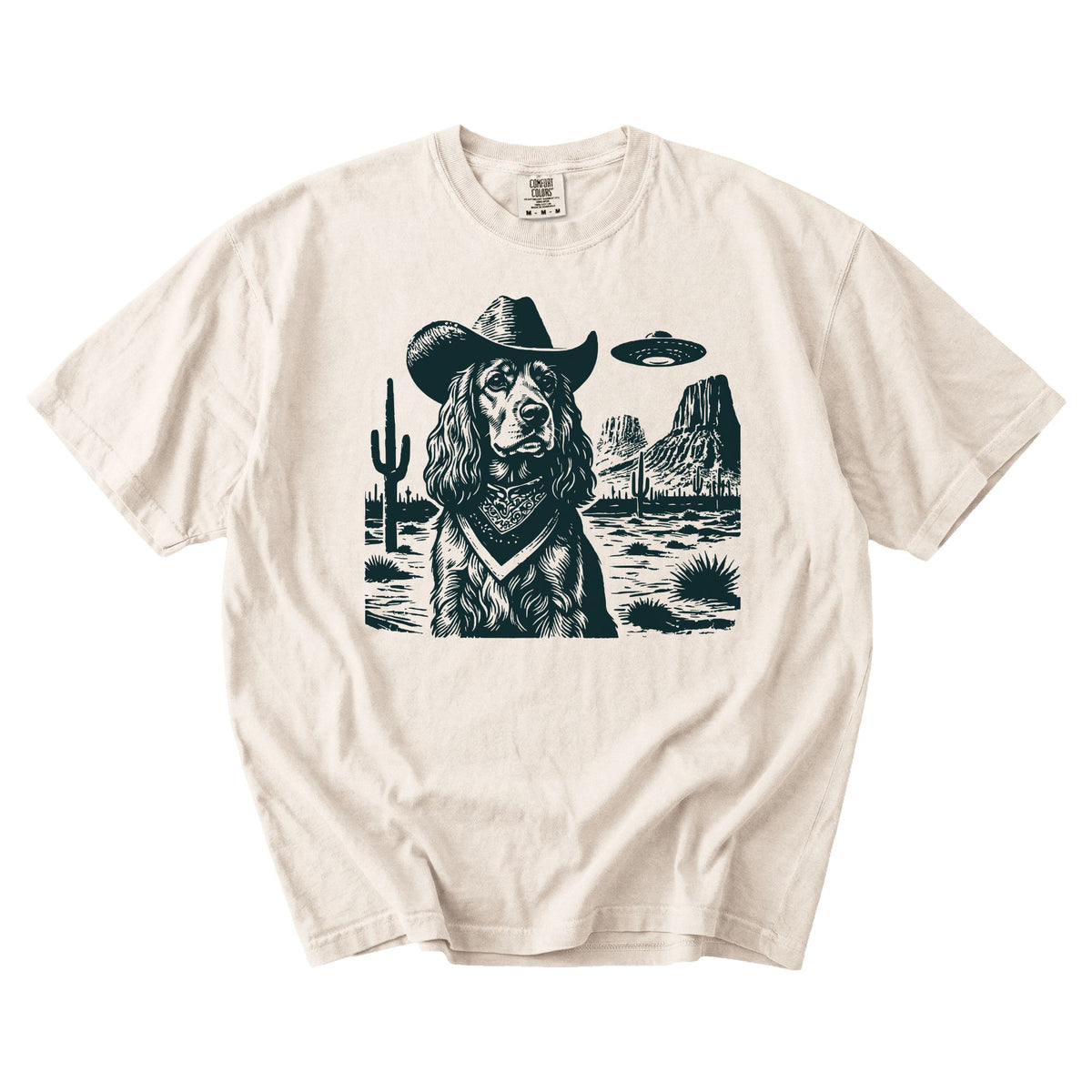 Cocker Spaniel Western UFO t-shirt