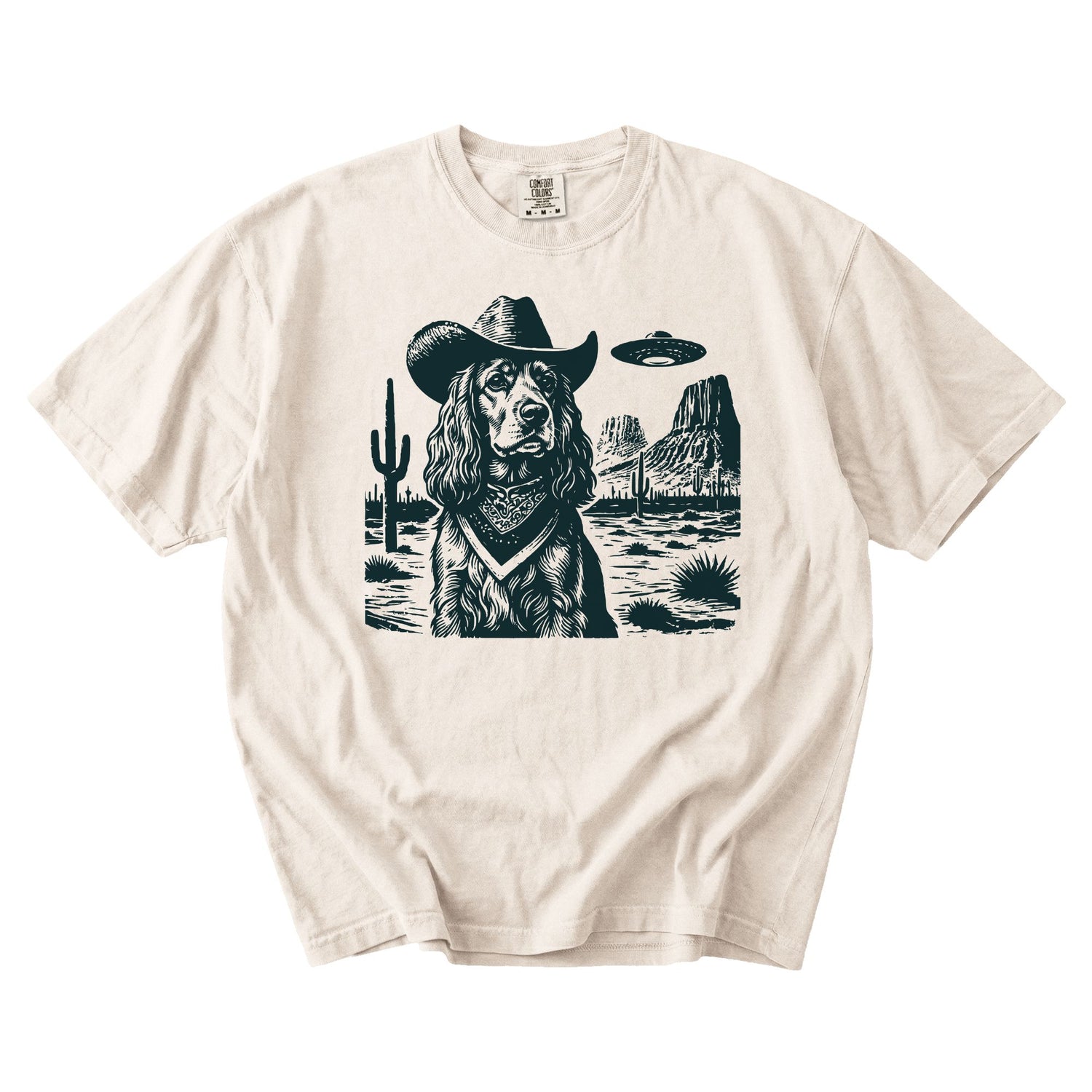 Cocker Spaniel Western UFO t-shirt
