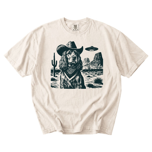Cocker Spaniel Western UFO t-shirt
