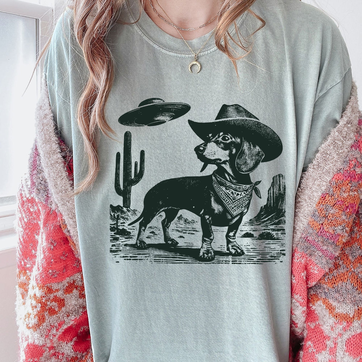Dachshund Western UFO t-shirt