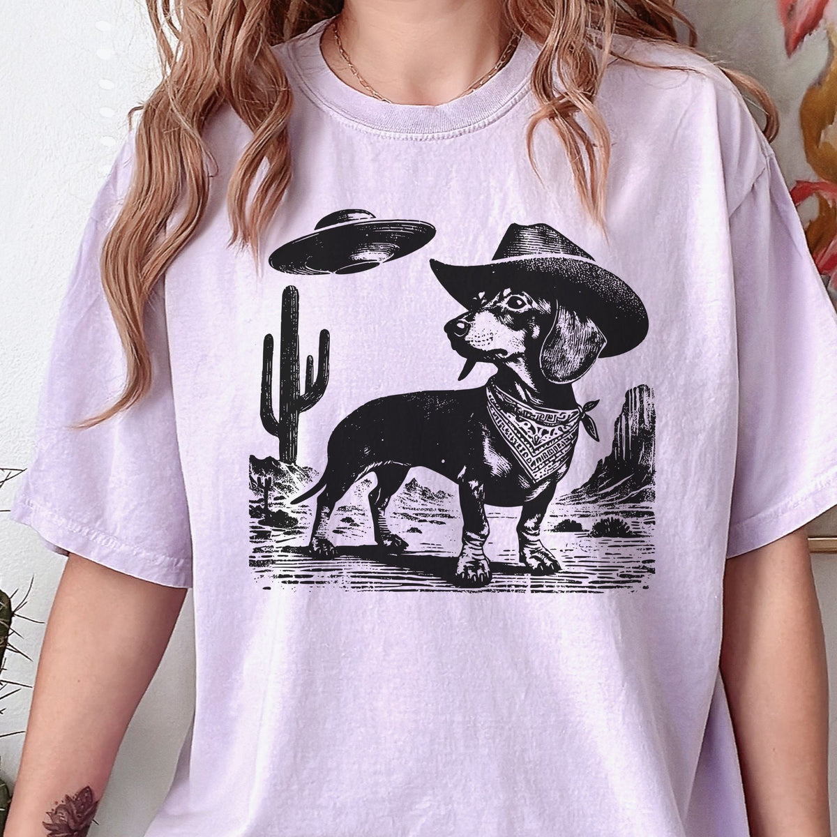 Dachshund Western UFO t-shirt