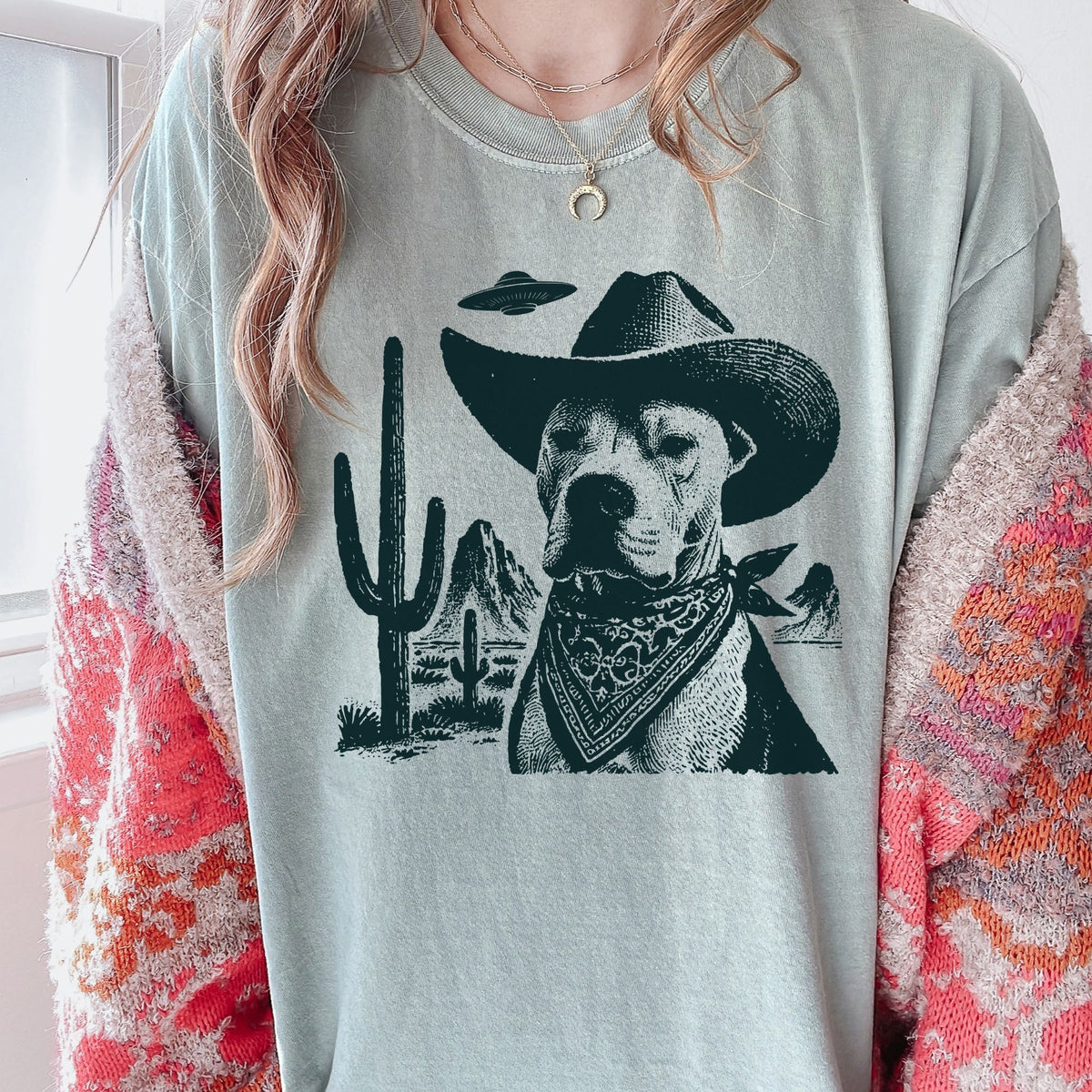 Dogo Argentino Western UFO t-shirt