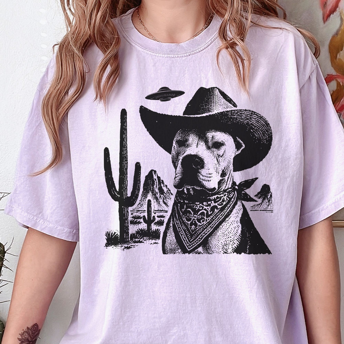 Dogo Argentino Western UFO t-shirt