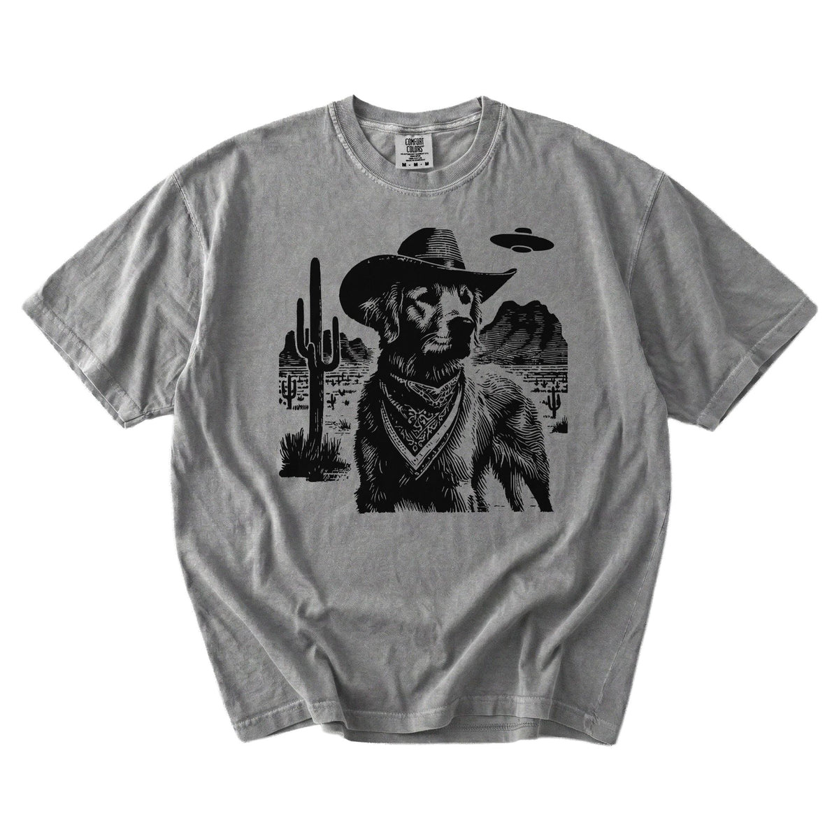 Golden Retriever Western UFO t-shirt