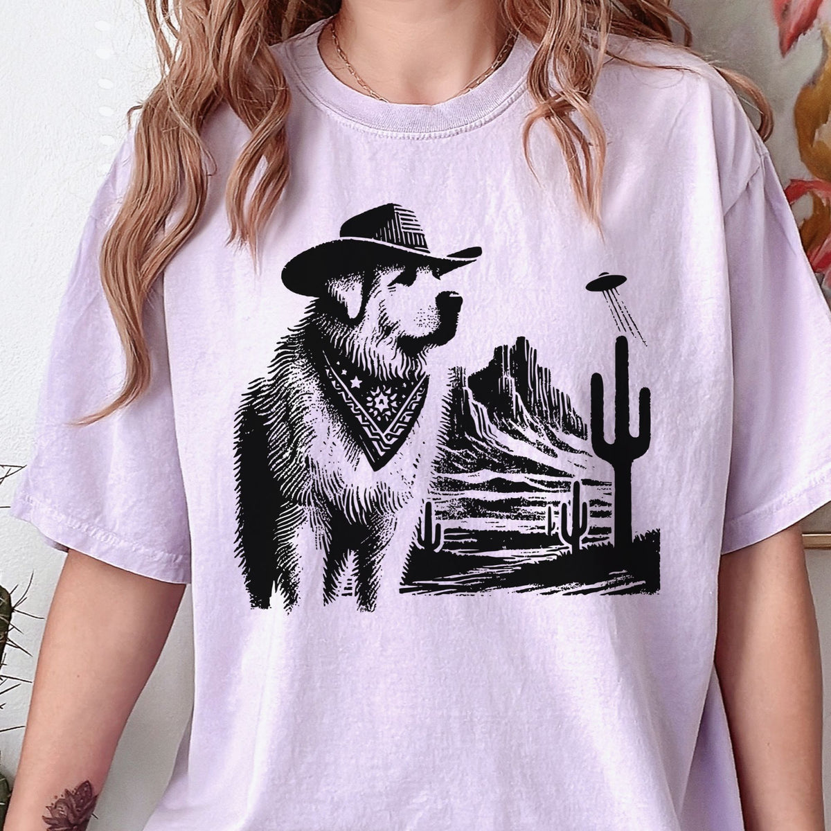 Great Pyrenees Western UFO t-shirt