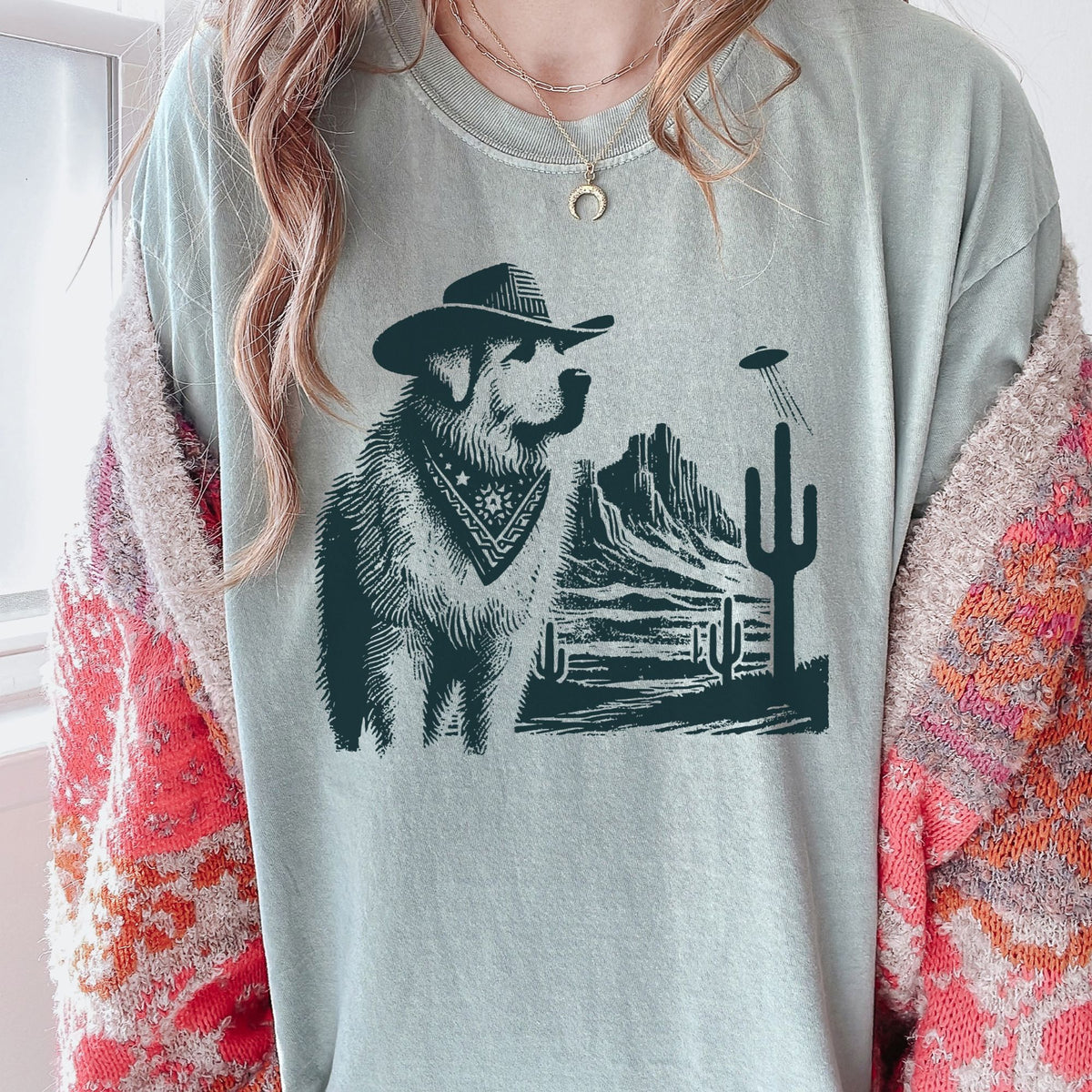 Great Pyrenees Western UFO t-shirt