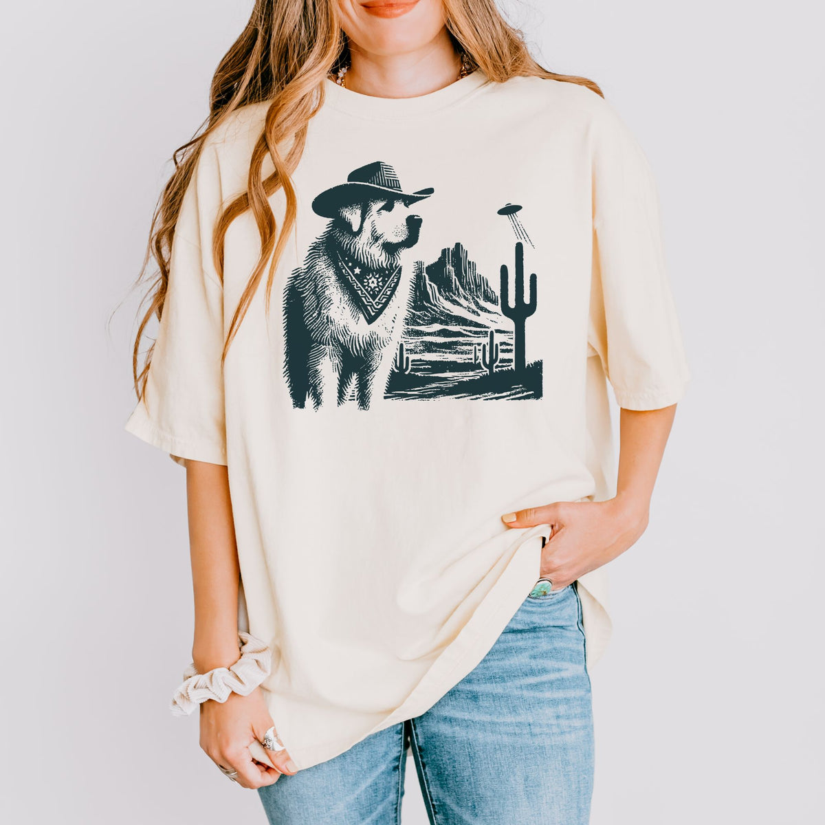 Great Pyrenees Western UFO t-shirt