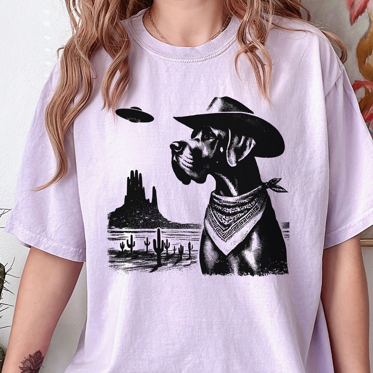 Great Dane Western UFO t-shirt