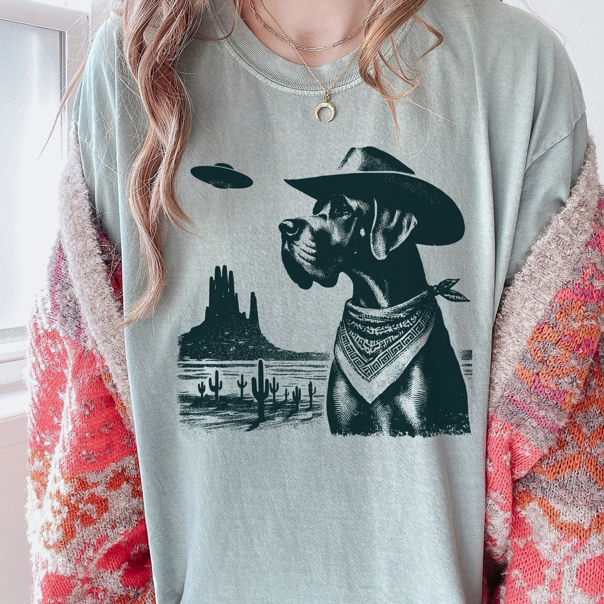 Great Dane Western UFO t-shirt