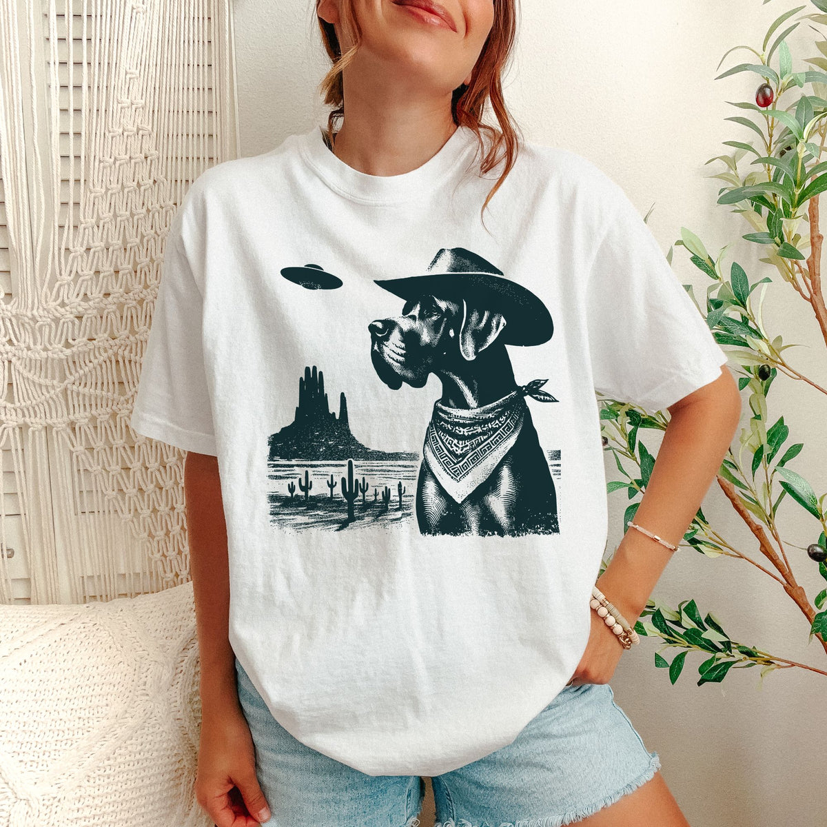 Great Dane Western UFO t-shirt