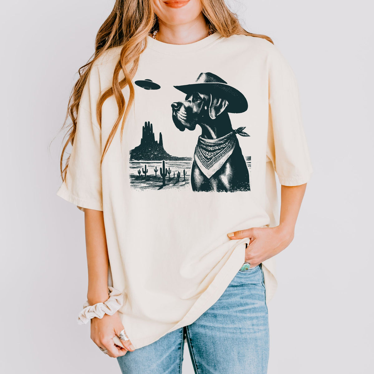 Great Dane Western UFO t-shirt